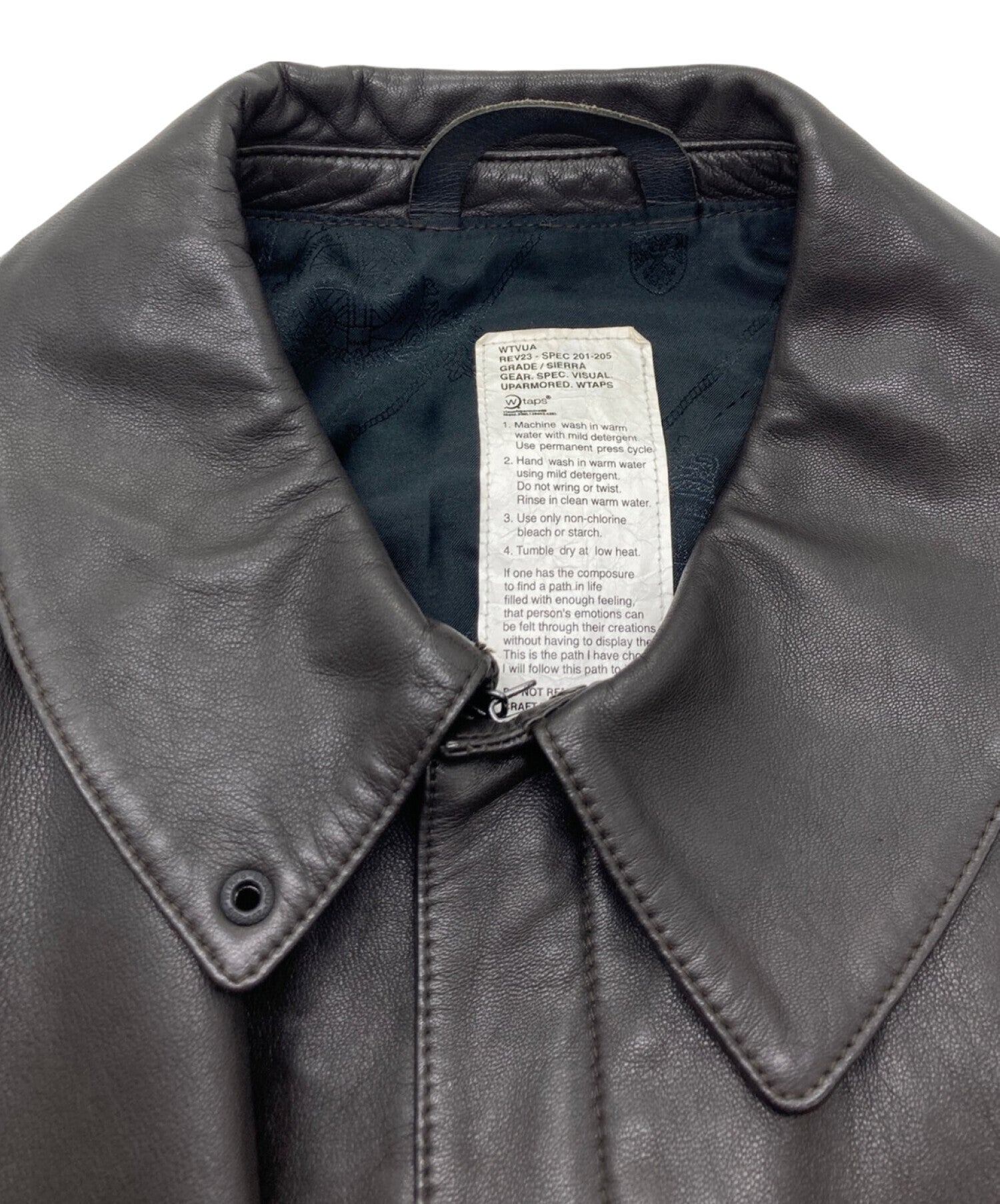 [Pre-owned] WTAPS A-2 lamb leather jacket NWDT-JK-M01