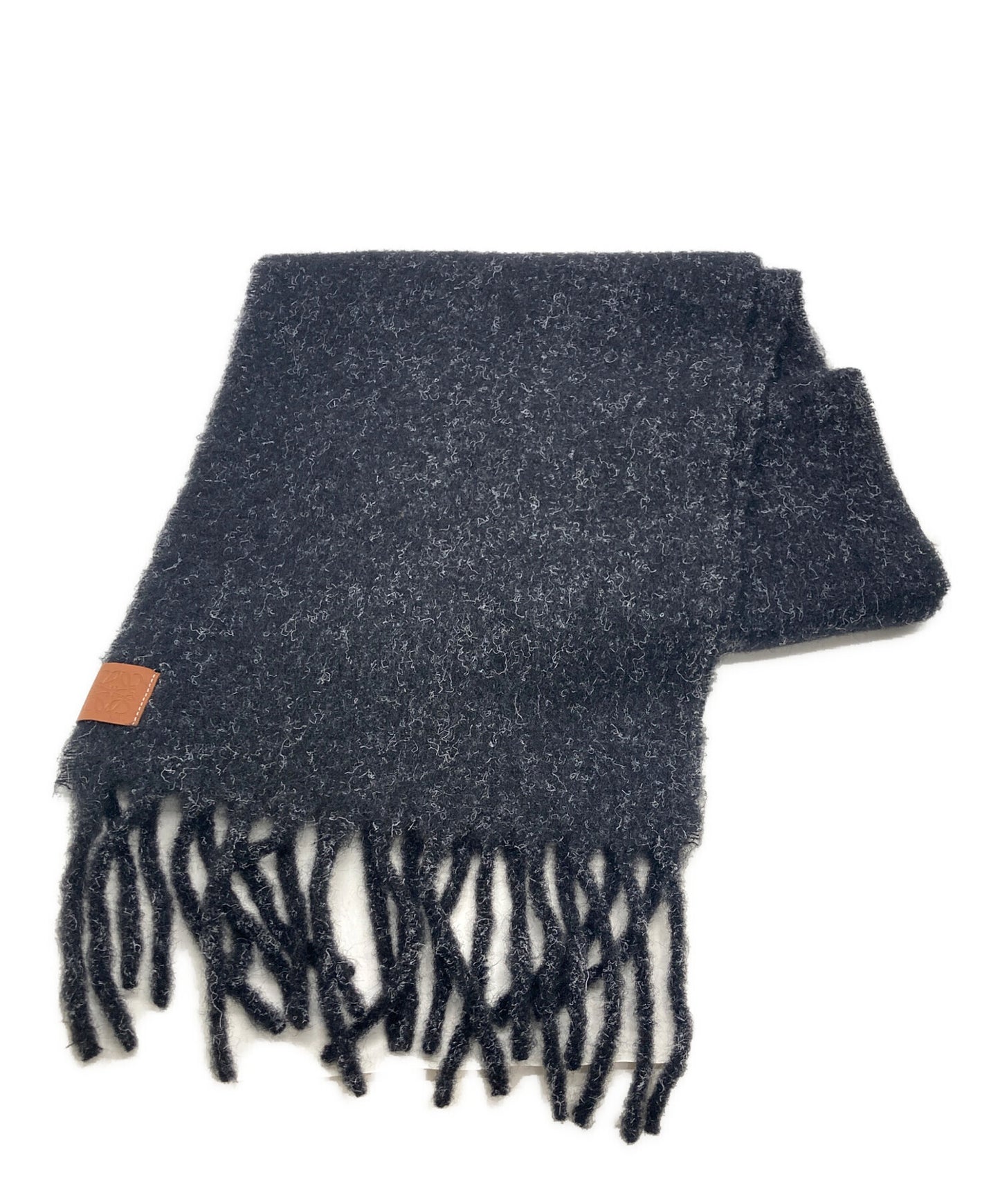 [Pre-owned] LOEWE Alpaca blend anagram embossed logo scarf
