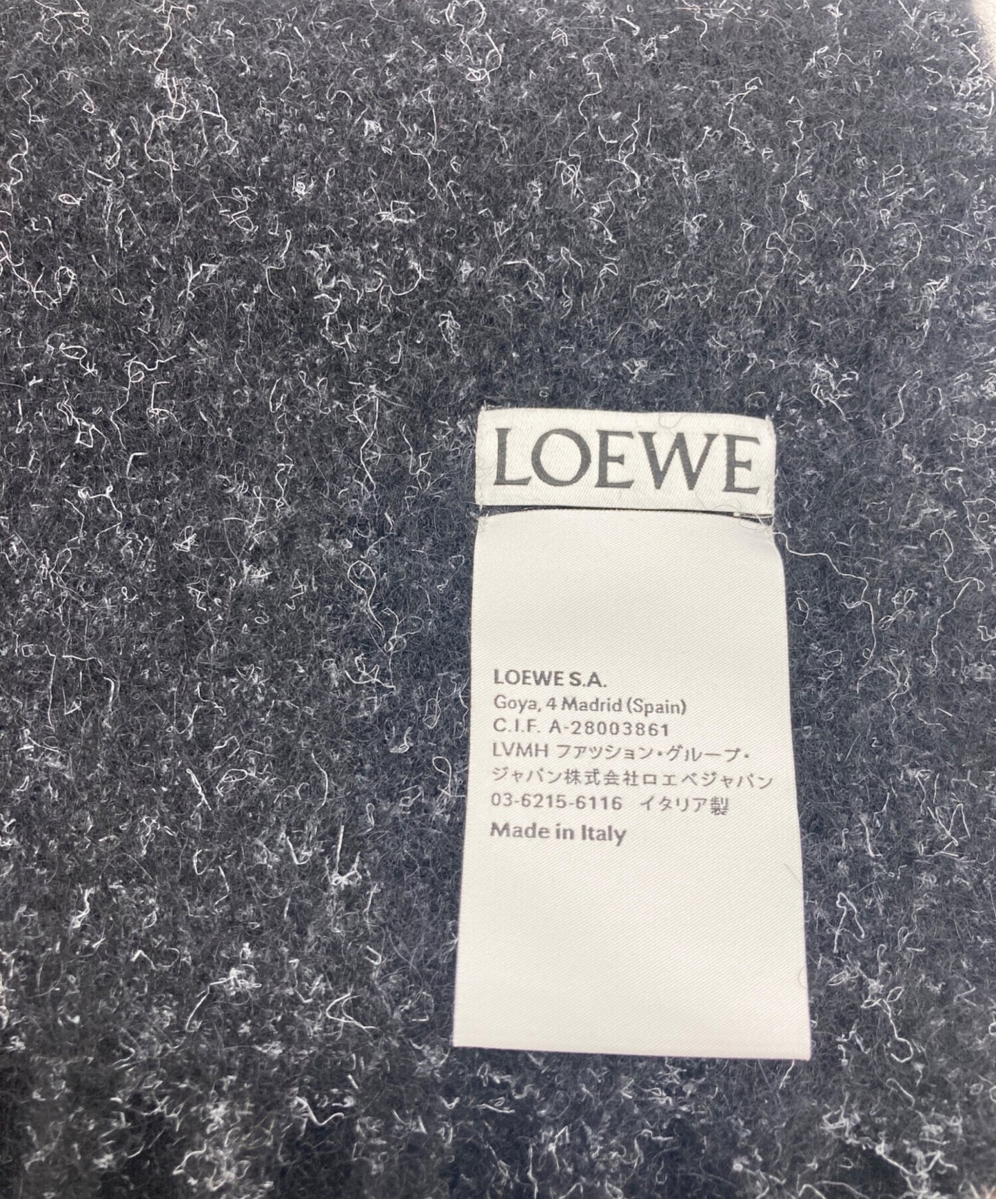 [Pre-owned] LOEWE Alpaca blend anagram embossed logo scarf