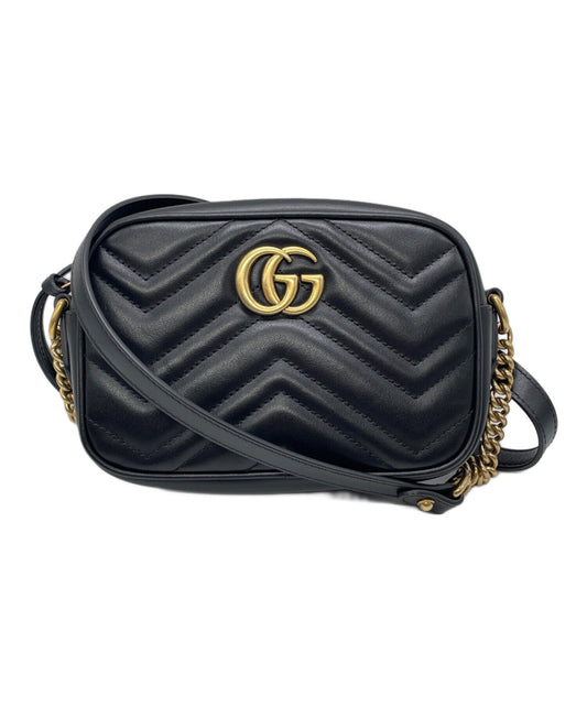 [Pre-owned] GUCCI Mini camera bag, chain shoulder bag, quilted, leather 448065