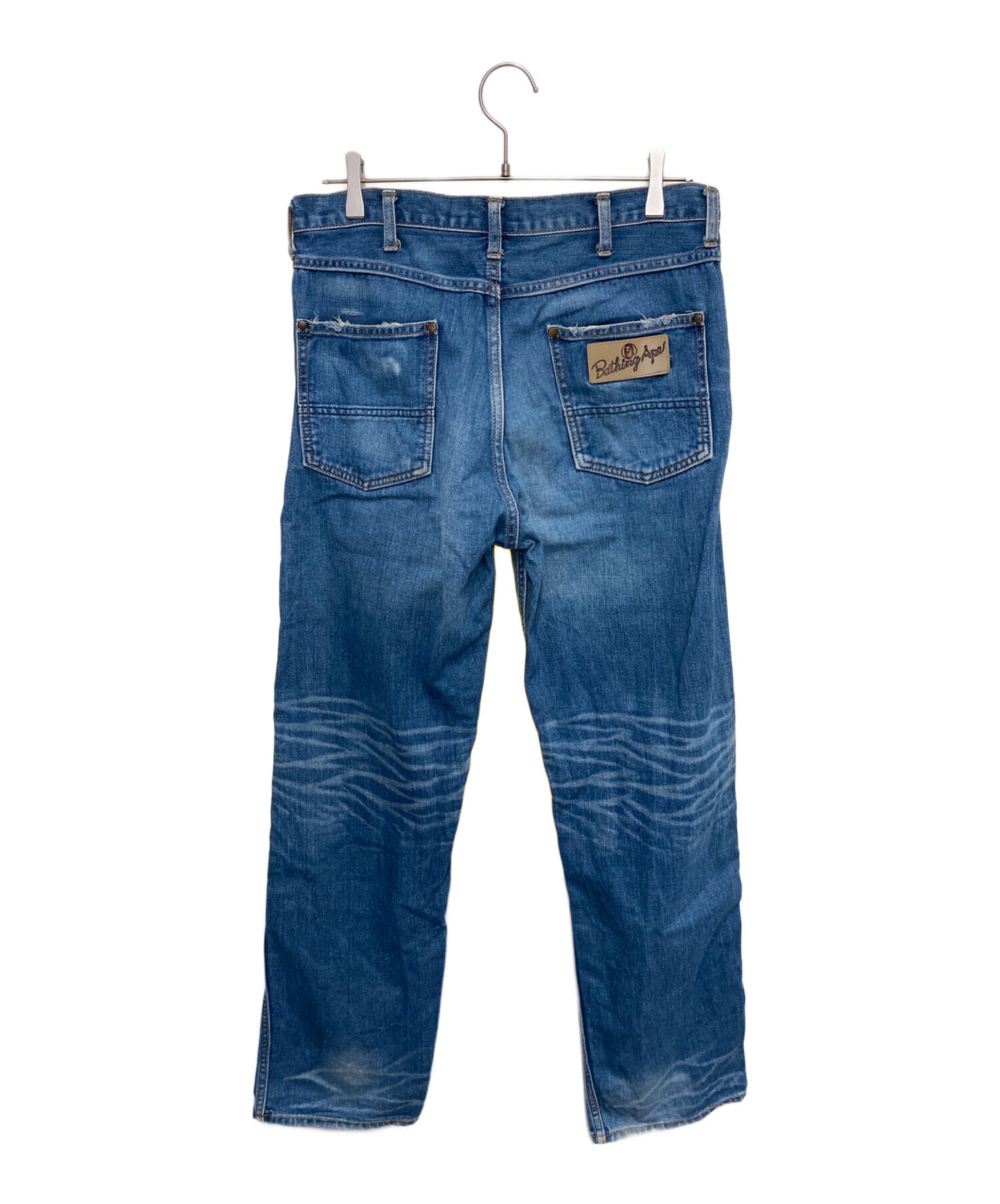 [Pre-owned] A BATHING APE Back Logo Patch Denim Pants / Straight Jeans