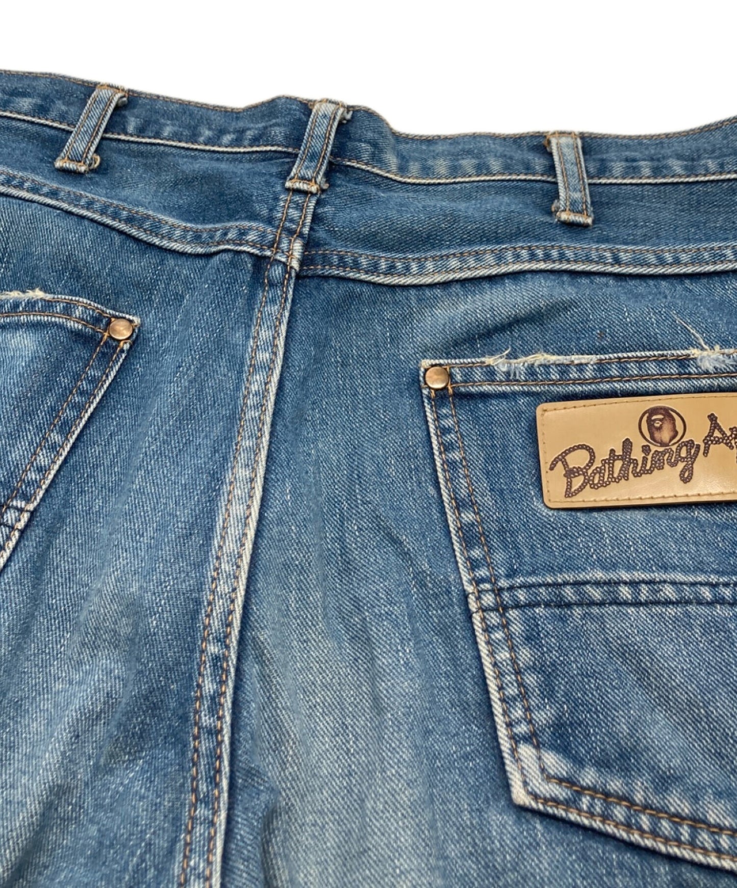 [Pre-owned] A BATHING APE Back Logo Patch Denim Pants / Straight Jeans
