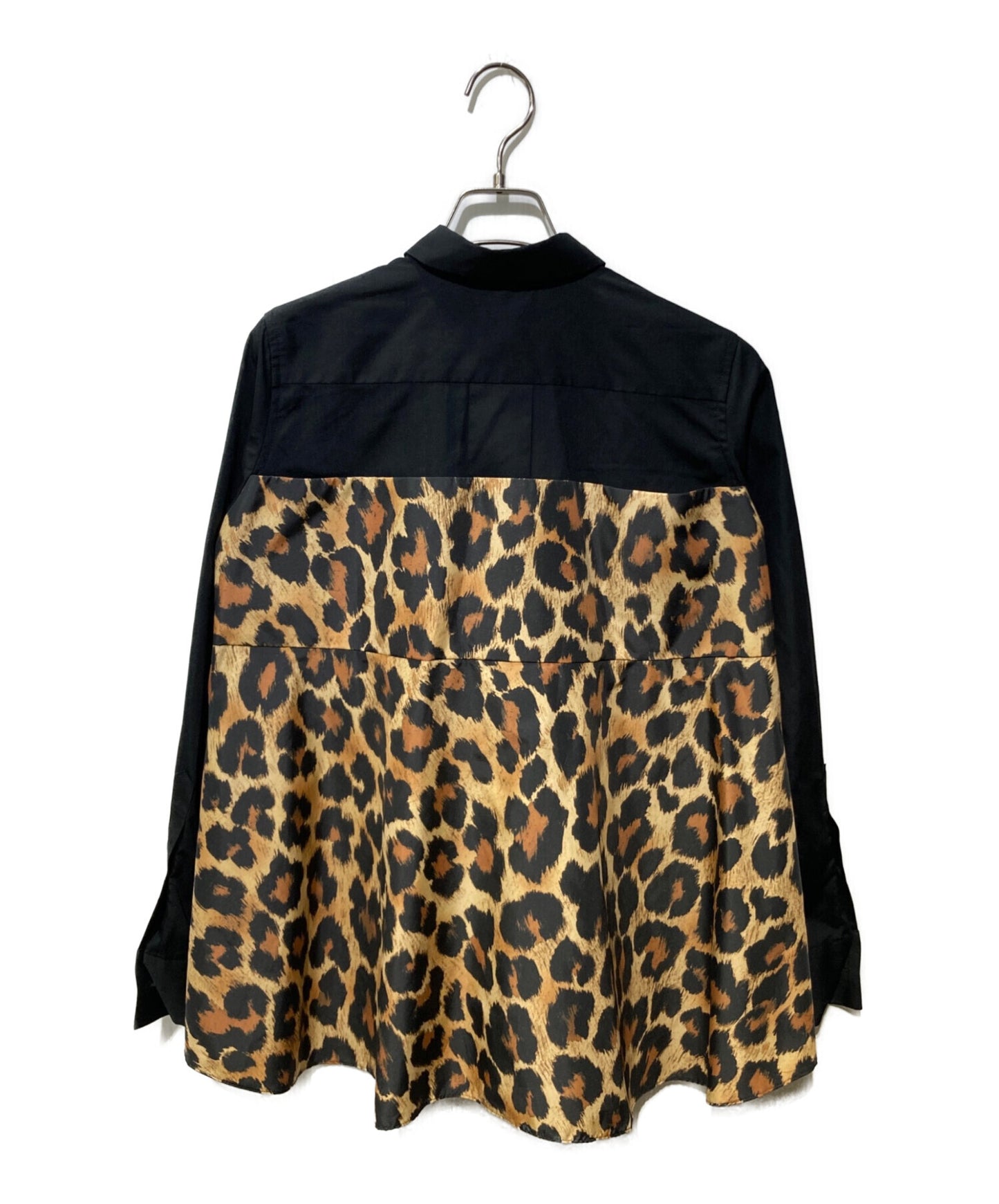 [Pre-owned] sacai Leopard-Print Belted Hybrid Shirt 22-06346