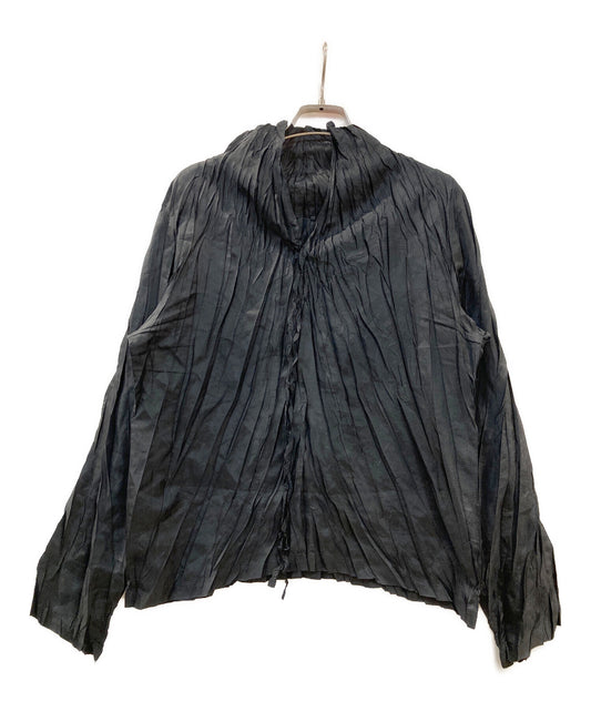 [Pre-owned] PLEATS PLEASE Random/Pleated/Blouse/Long sleeves/Black PP93-PK944