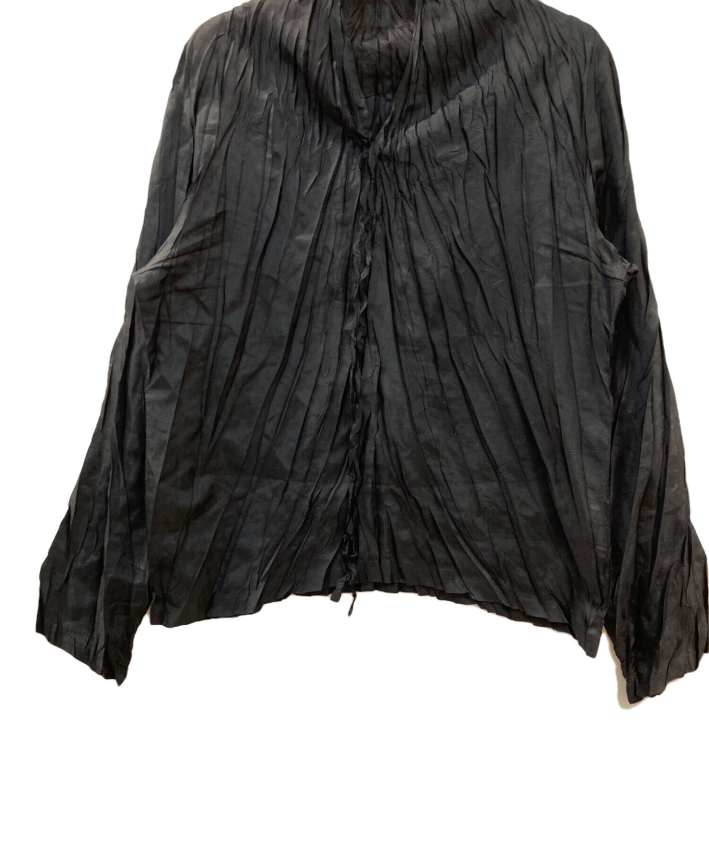 [Pre-owned] PLEATS PLEASE Random/Pleated/Blouse/Long sleeves/Black PP93-PK944