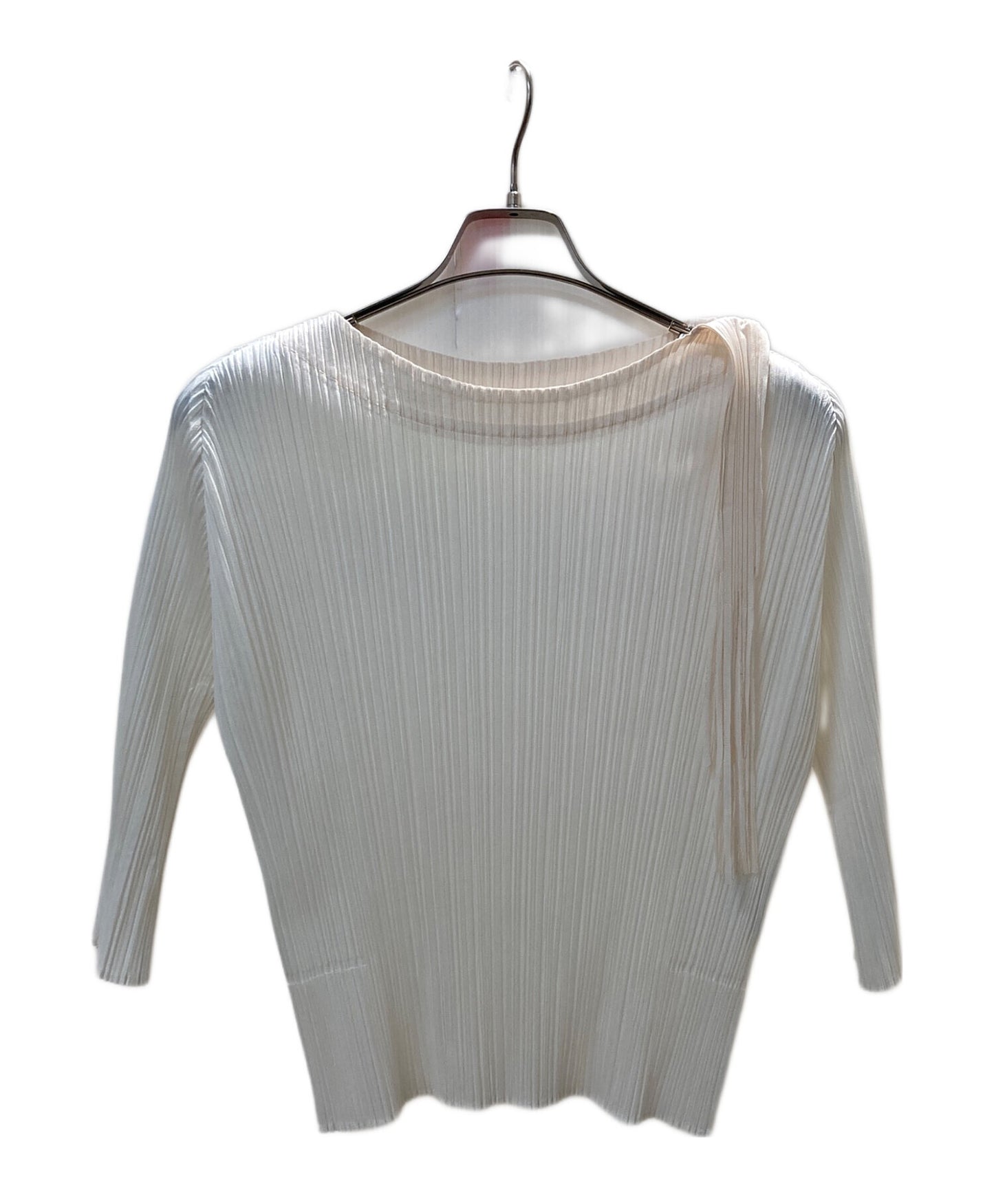 [Pre-owned] PLEATS PLEASE Pleated blouse with fringe design PP71-JK143