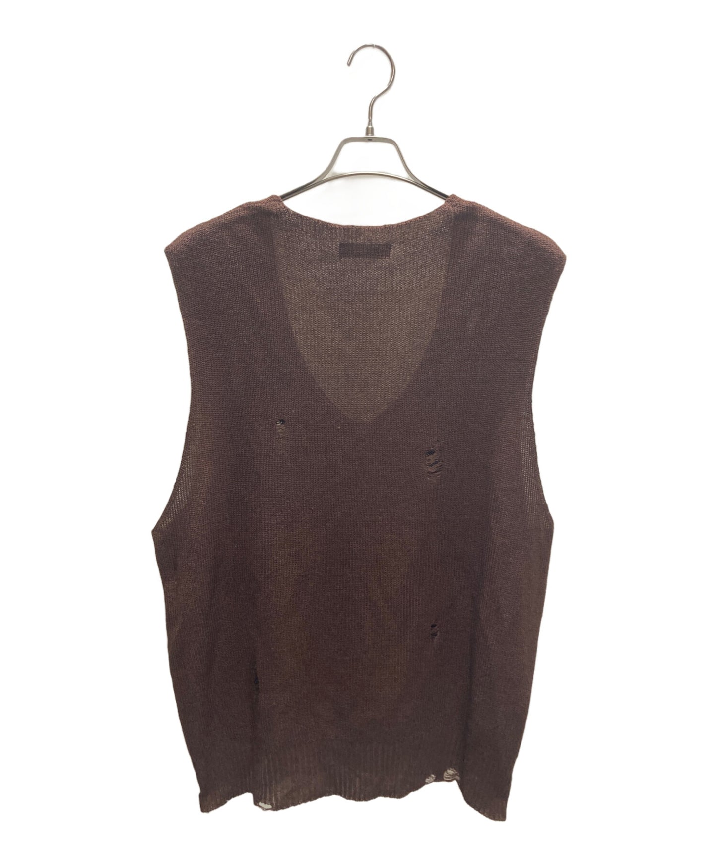 [Pre-owned] UNDERCOVER Side Zip Linen Wool Bologna Knit Vest UC1E4906