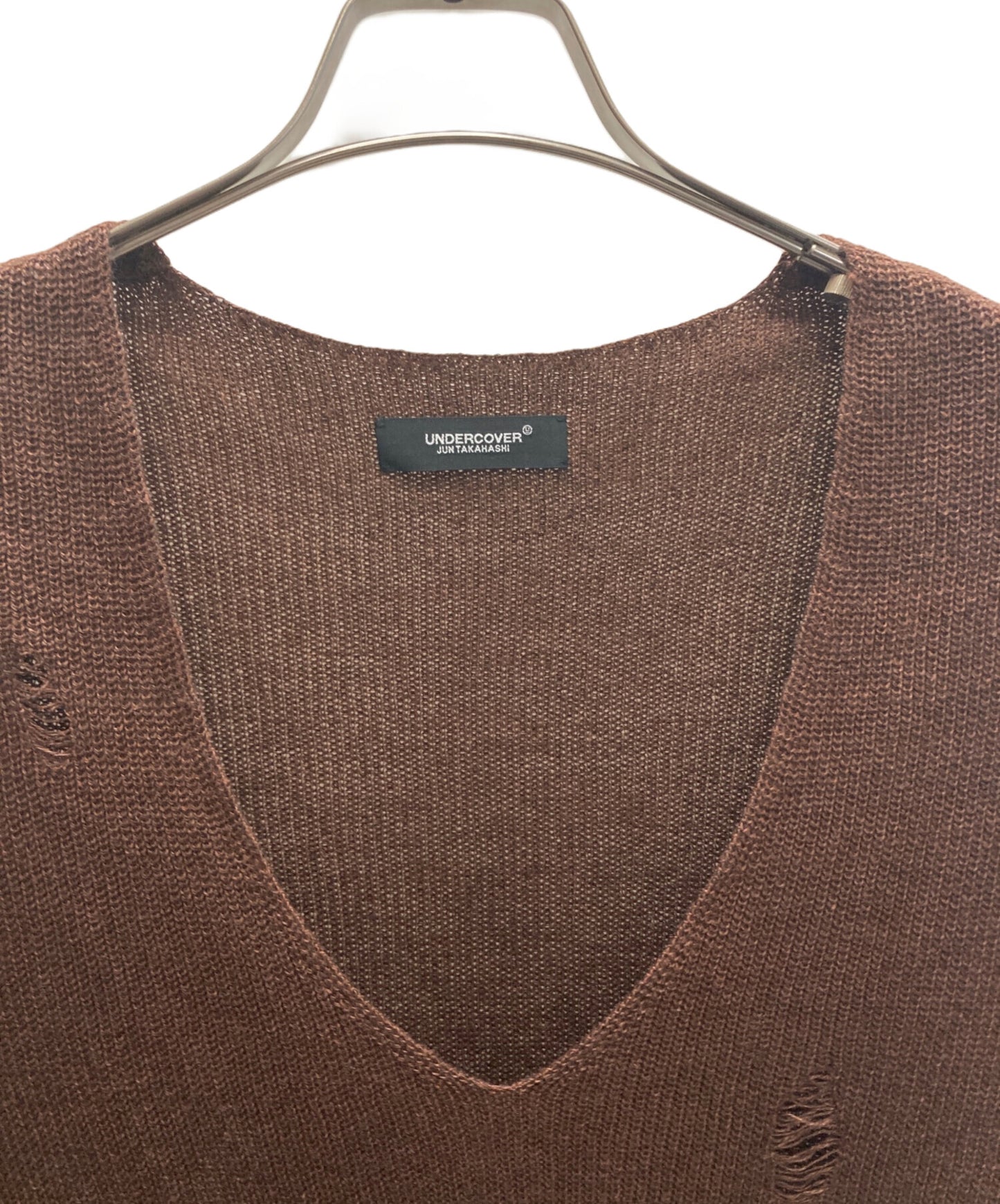 [Pre-owned] UNDERCOVER Side Zip Linen Wool Bologna Knit Vest UC1E4906