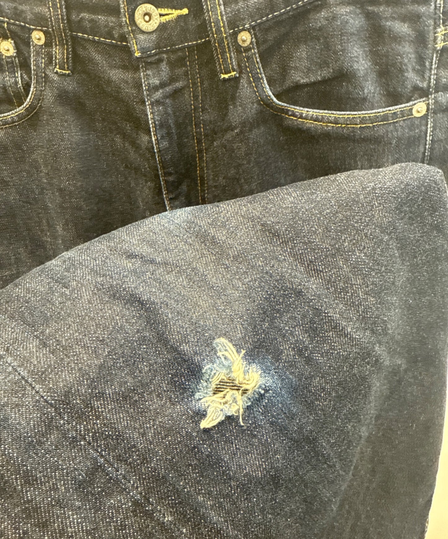 [Pre-owned] stussy ROUGH & RUGGED Back Logo Print Denim Pants