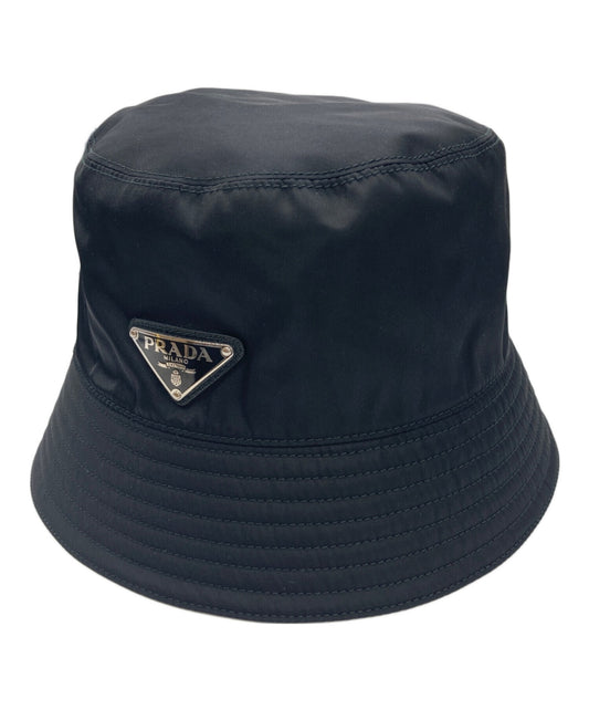 [Pre-owned] PRADA Triangle Logo Bucket Hat 1HC137
