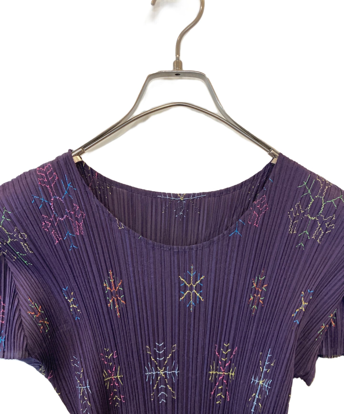 [Pre-owned] PLEATS PLEASE Crystal embroidery sleeveless dress/pleated dress PP53-JH725 PP53-JH725