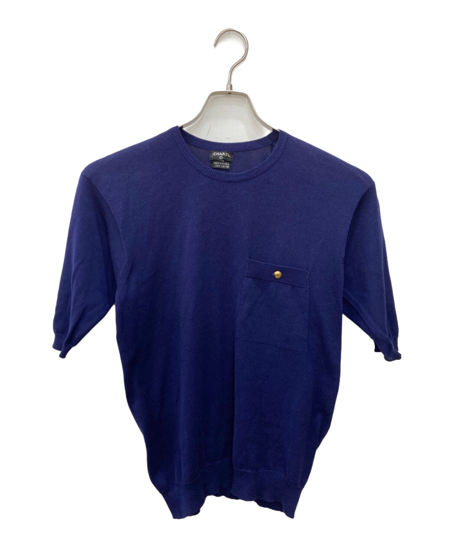 [Pre-owned] CHANEL Cotton knit with 5-minute sleeves