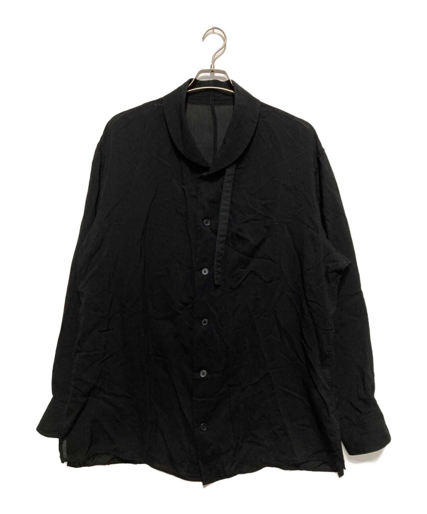 [Pre-owned] Yohji Yamamoto pour homme Tencel long-sleeved shirt with straps HW-B20-203