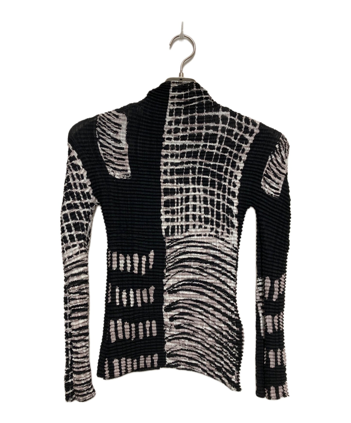 [Pre-owned] ISSEY MIYAKE Geometric Pattern High Neck Pleated Cut and Sewn IM92-FT095