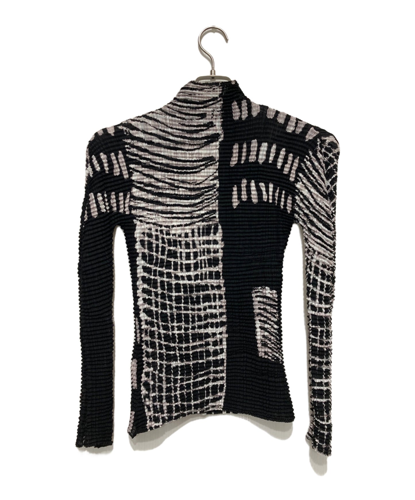 [Pre-owned] ISSEY MIYAKE Geometric Pattern High Neck Pleated Cut and Sewn IM92-FT095