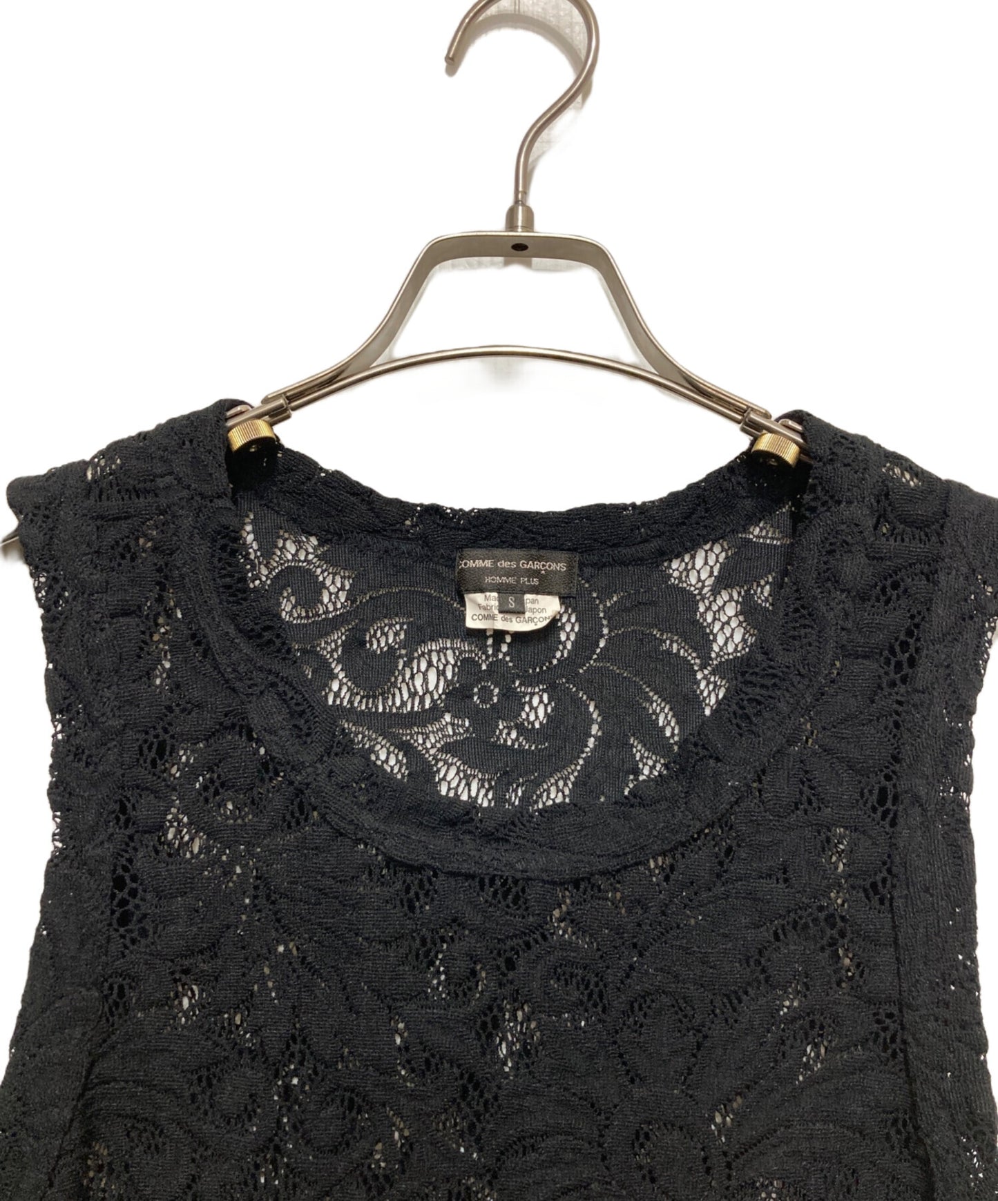 [Pre-owned] COMME des GARCONS HOMME PLUS Product wash Ester raschel lace tank top PO-T035