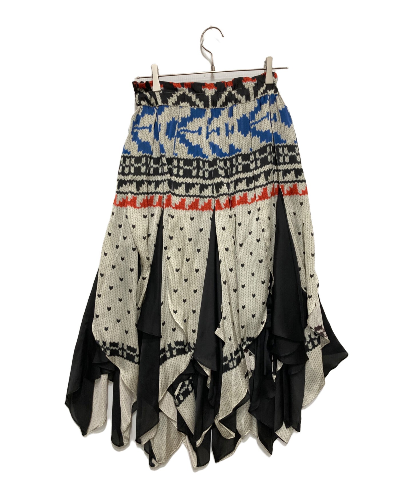 [Pre-owned] sacai Patterned Knit Print Skirt 24-07429