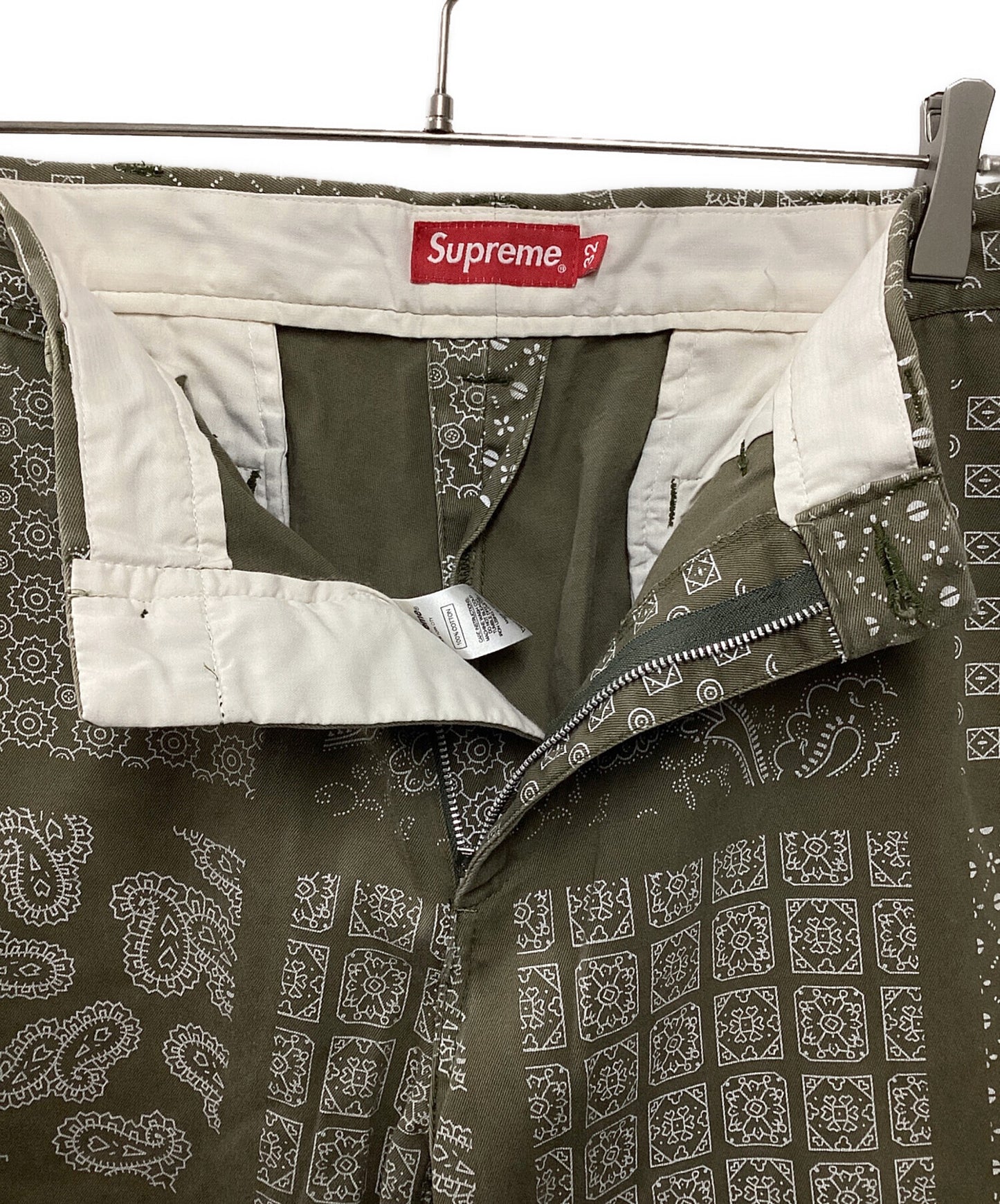 [Pre-owned] SUPREME Paisley Grid Chino Pant