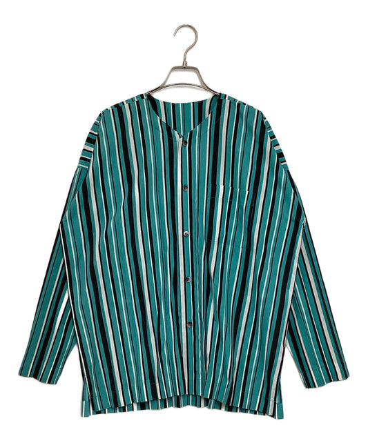 [Pre-owned] HOMME PLISSE ISSEY MIYAKE Striped collarless shirt HP01FJ008