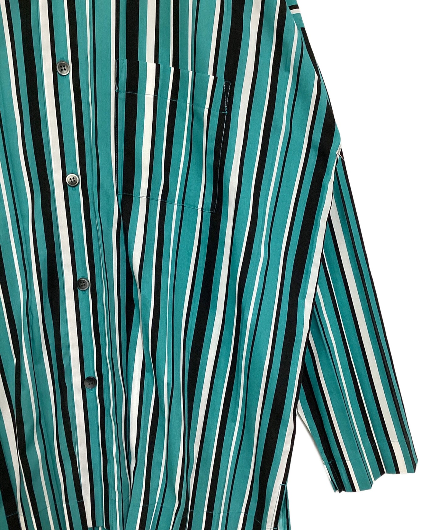 [Pre-owned] HOMME PLISSE ISSEY MIYAKE Striped collarless shirt HP01FJ008