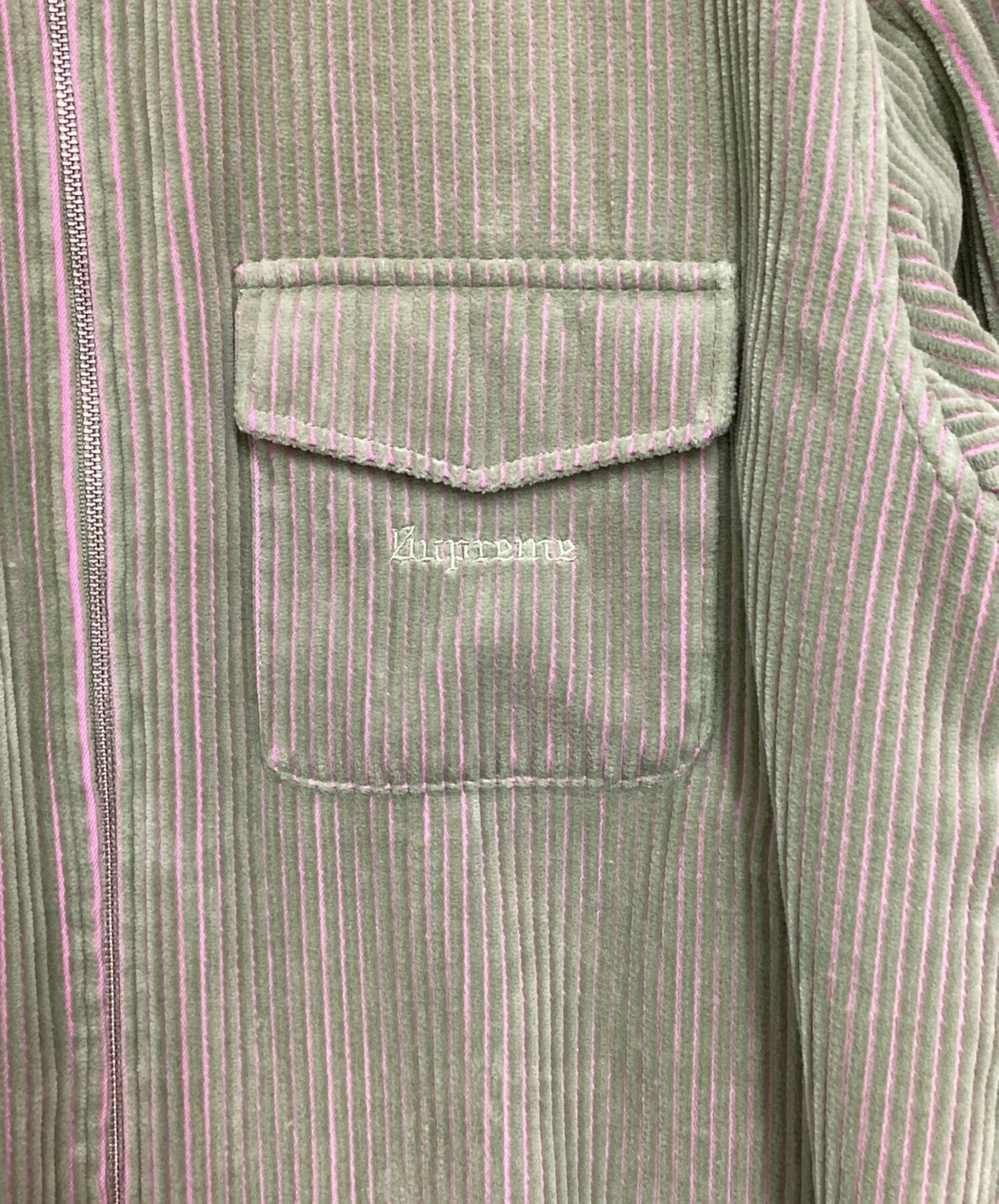 [Pre-owned] SUPREME 2-Tone Corduroy Zip Up Shirt