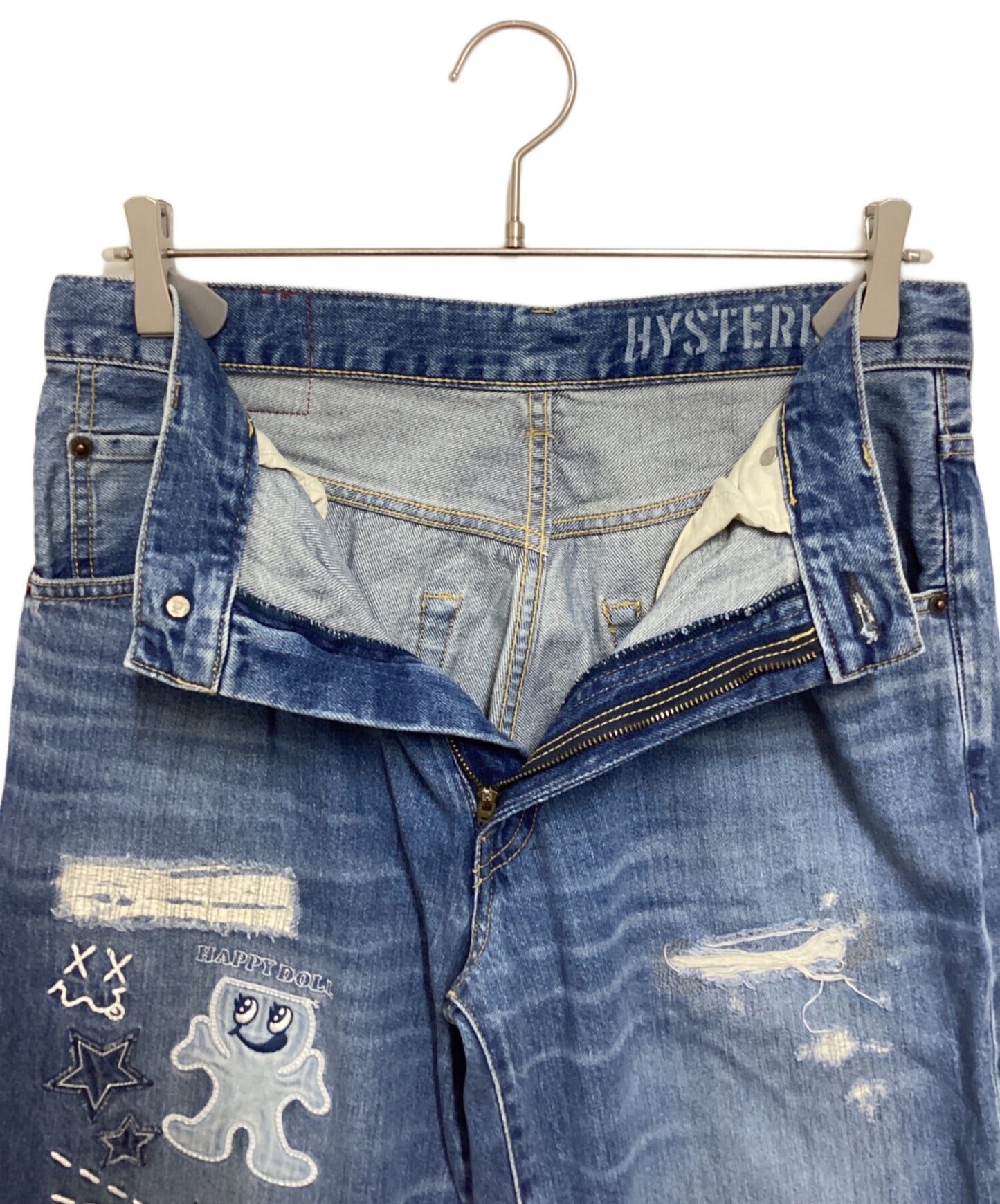 [Pre-owned] Hysteric Glamour HYS DOLL embroidered roll-up denim pants 01223AP08