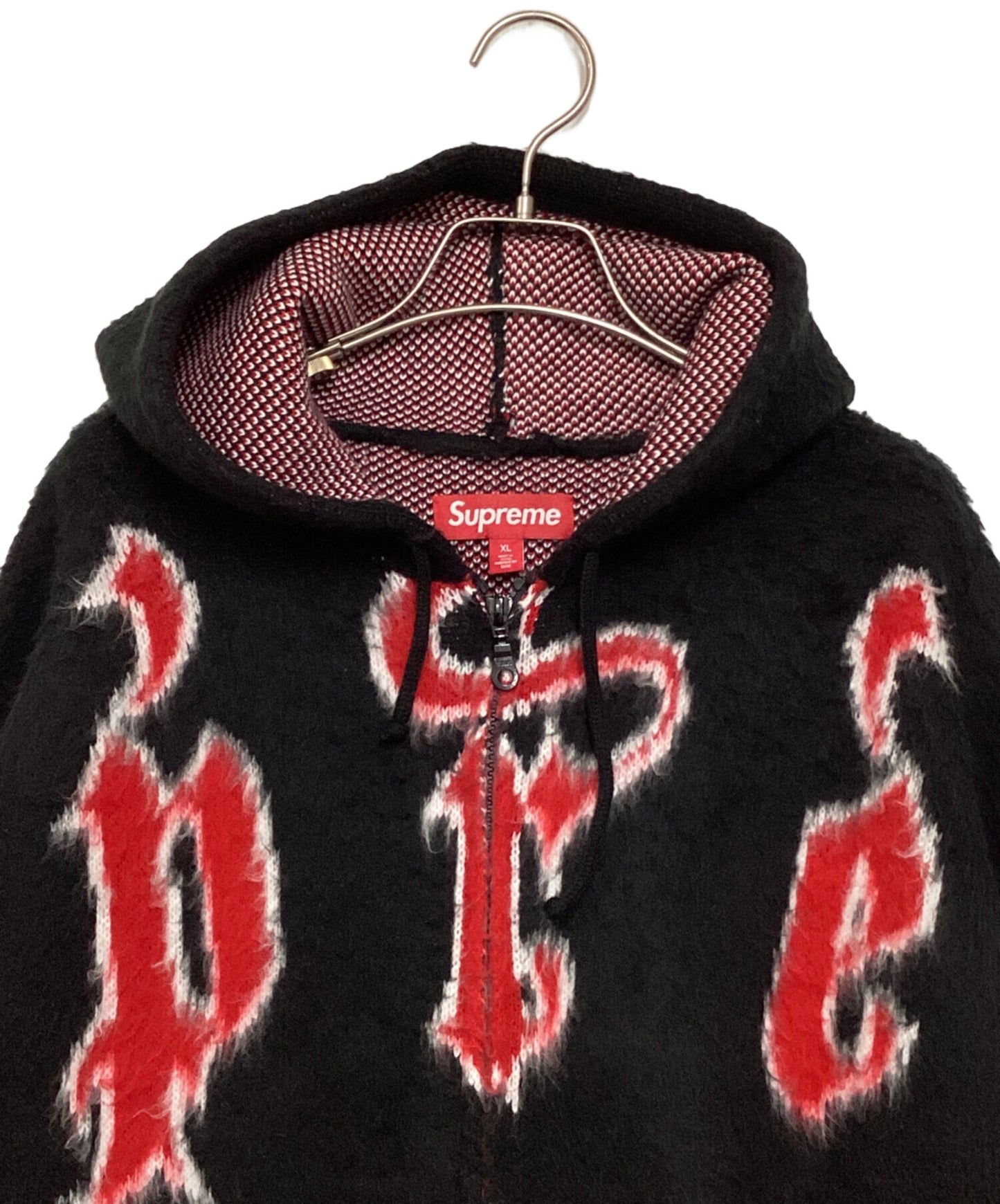[Pre-owned] SUPREME Accent Brushed Zip Up Hooded Sweater