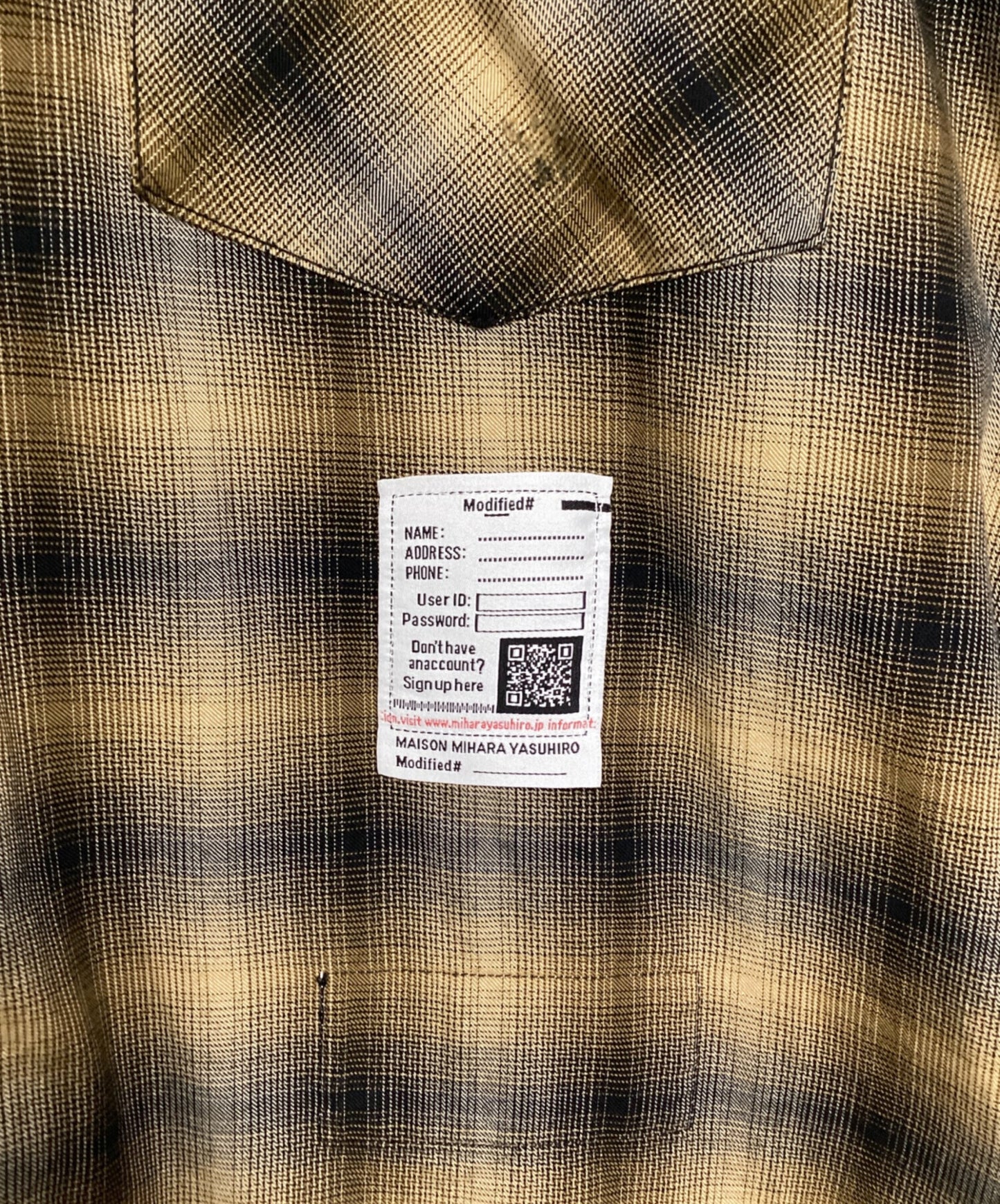 [Pre-owned] Maison MIHARA YASUHIRO 25SS Hoodie Combine Checkered Shirt J14SH183