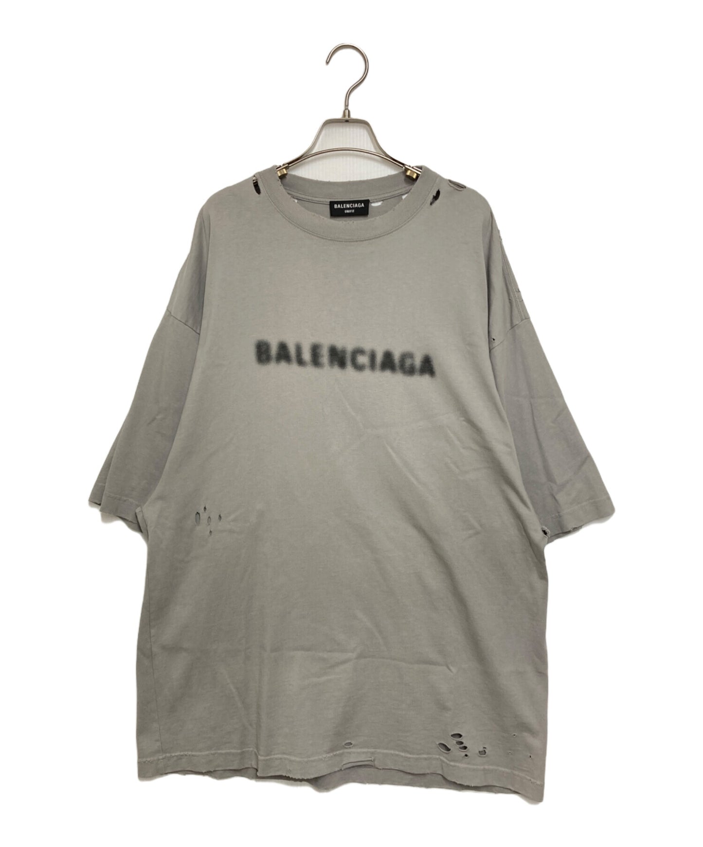 [Pre-owned] BALENCIAGA Destroyed Logo Print T-Shirt 661715 TKVD5