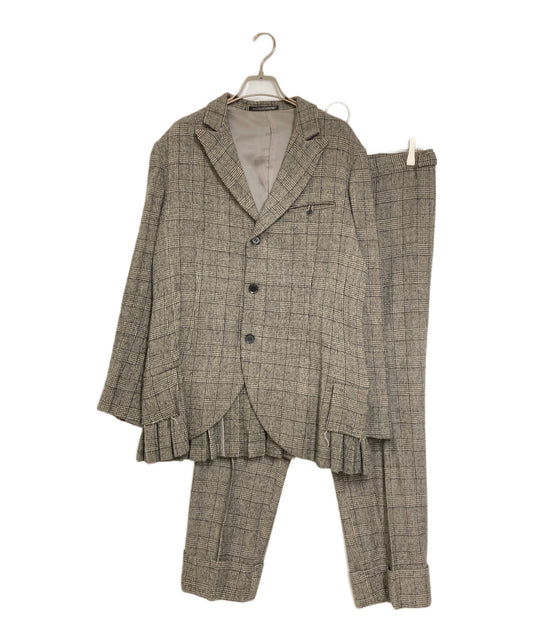 [Pre-owned] yohji yamamoto+noir Checkered Pleated Hem Jacket Set-Up np-j04-108/np-p02-108
