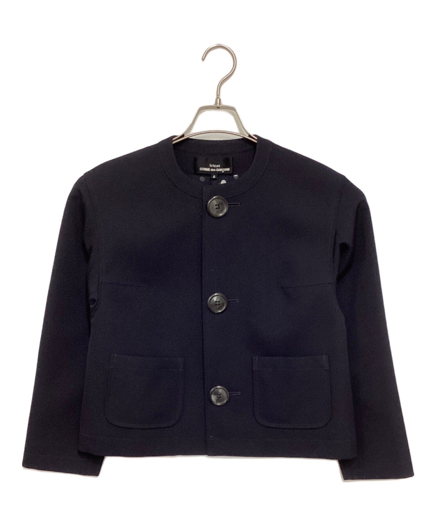 [Pre-owned] tricot COMME des GARCONS Dot Collarless Jacket with Big Button Back TZ-J006