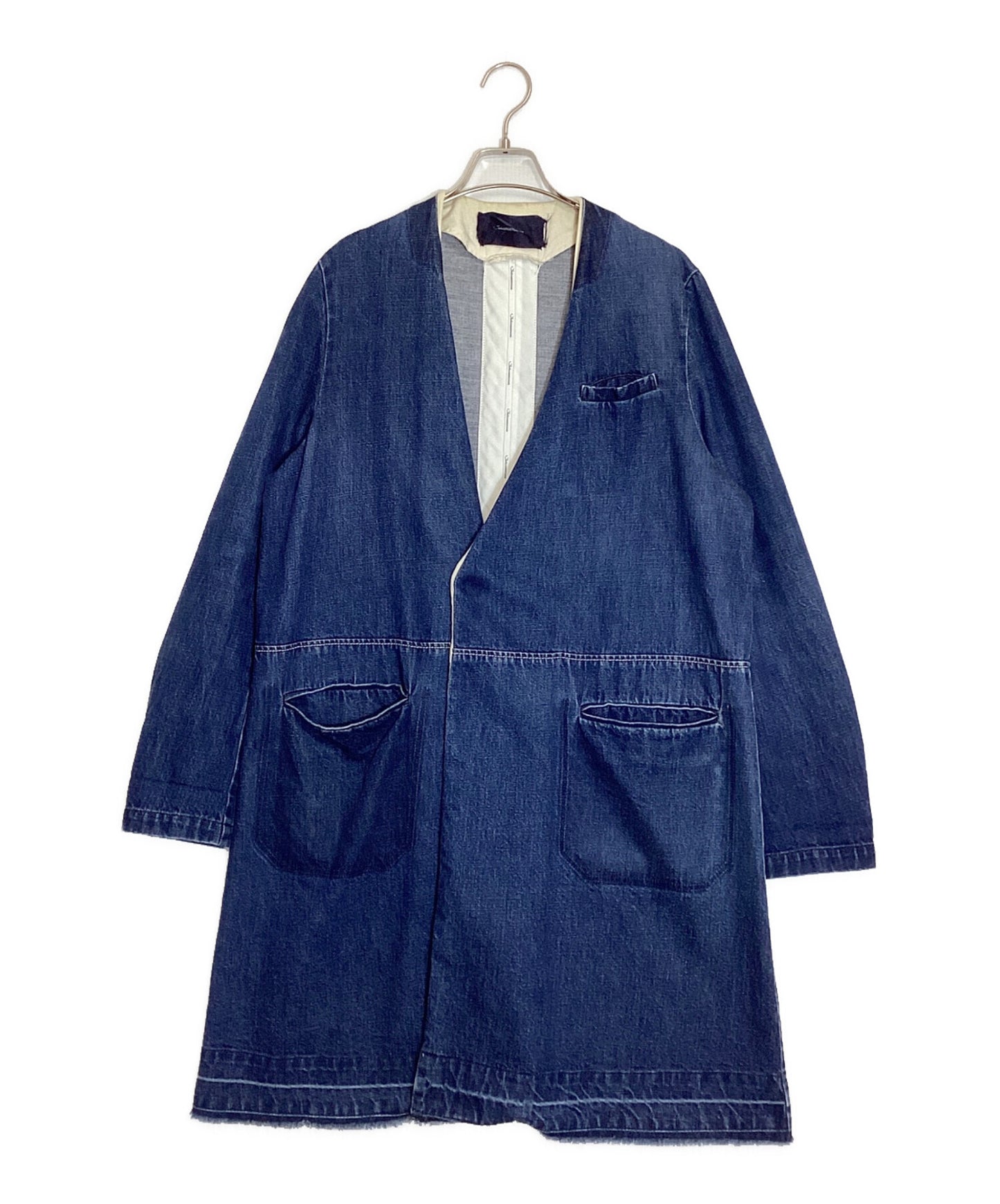 [Pre-owned] JohnUNDERCOVER Cropped Indigo Denim Coat