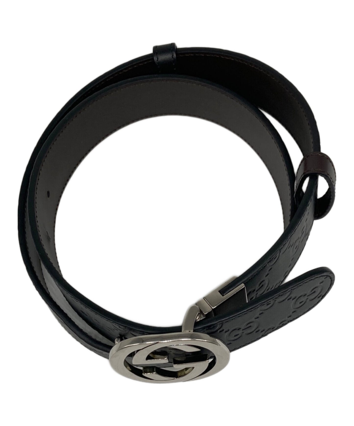 [Pre-owned] GUCCI GG Signature Reversible Leather Belt 473030