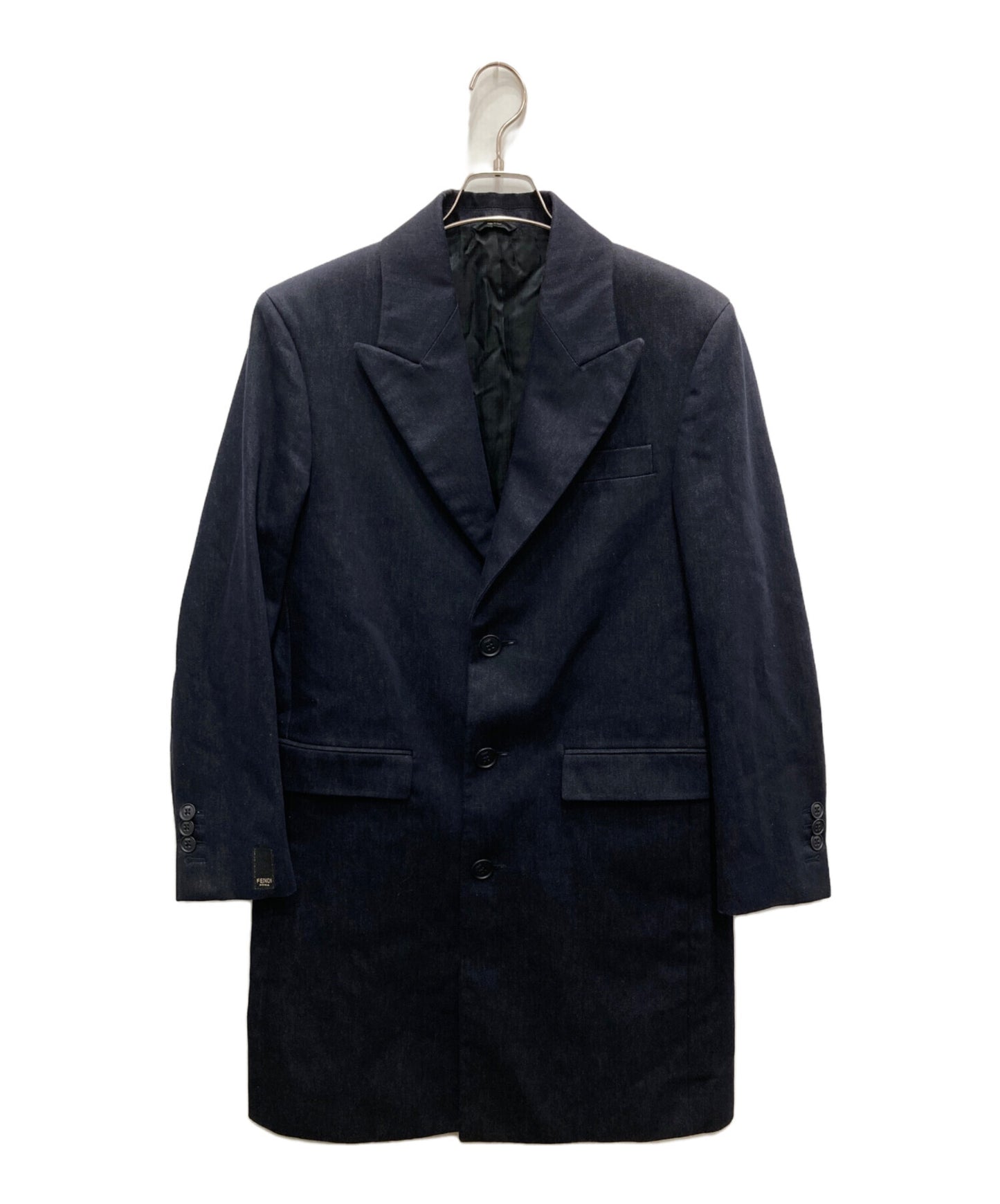 [Pre-owned] FENDI Stretch denim chester coat 12cpf-21-3281