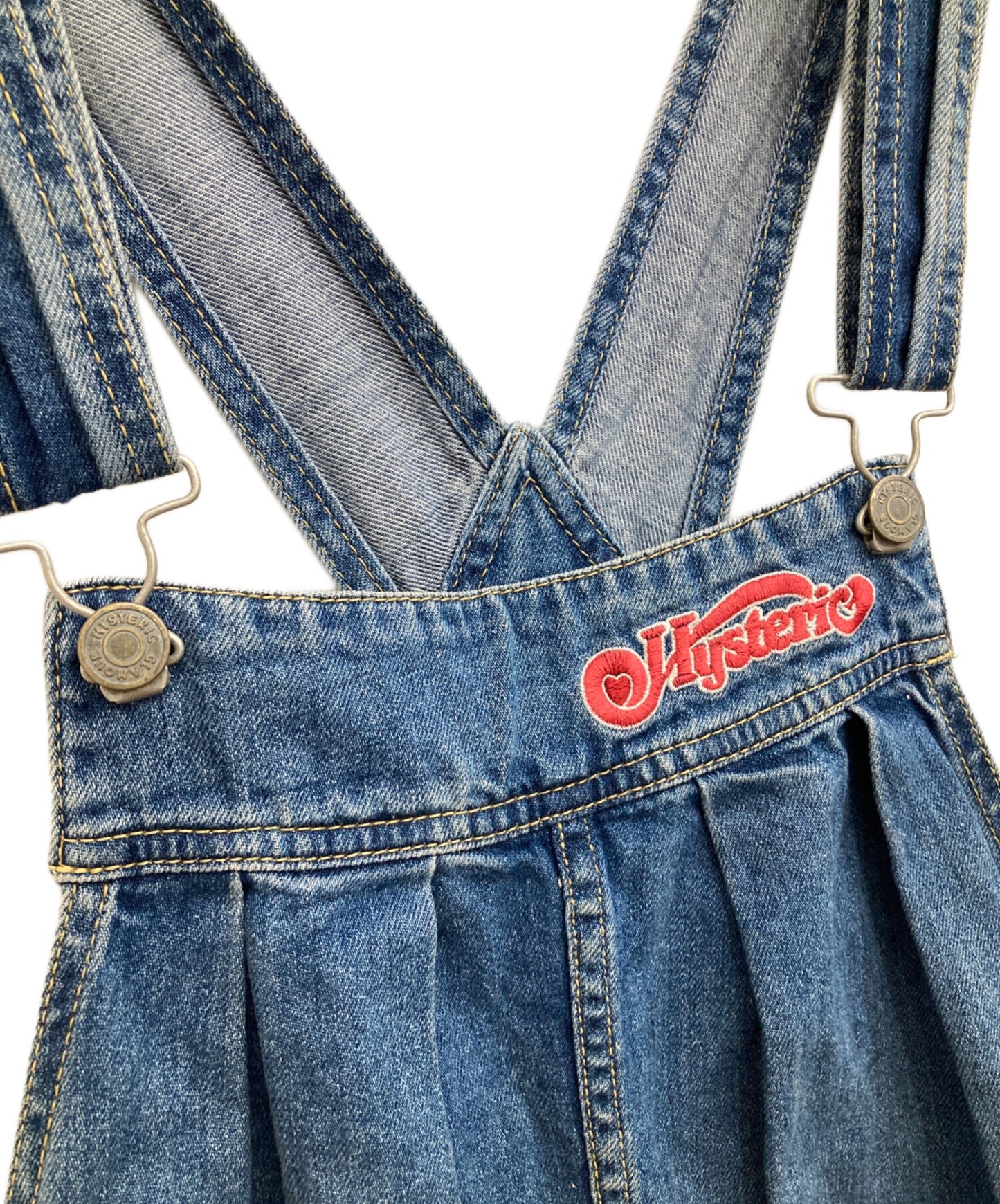 [Pre-owned] Hysteric Glamour Logo Embroidery Denim All-in-One 01202AS01