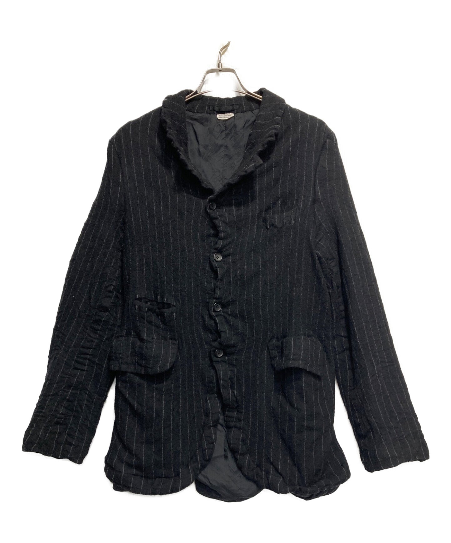 [Pre-owned] COMME des GARCONS HOMME DEUX Wool Shrinkable Striped Jacket DL-J044 AD2023