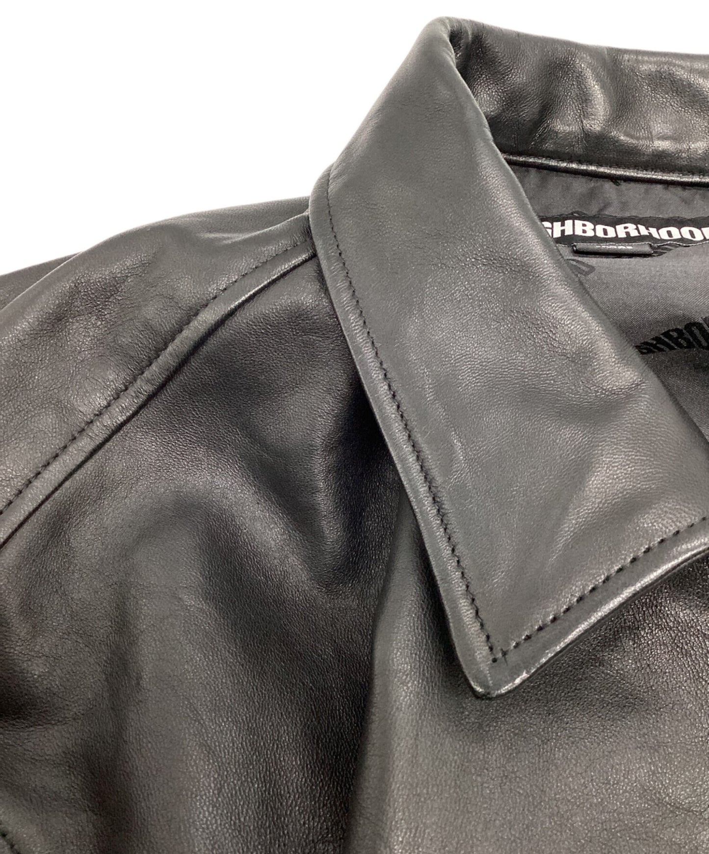 [Pre-owned] NEIGHBORHOOD LEATHER ZIP WORK JACKET 242SZNH-JKM01
