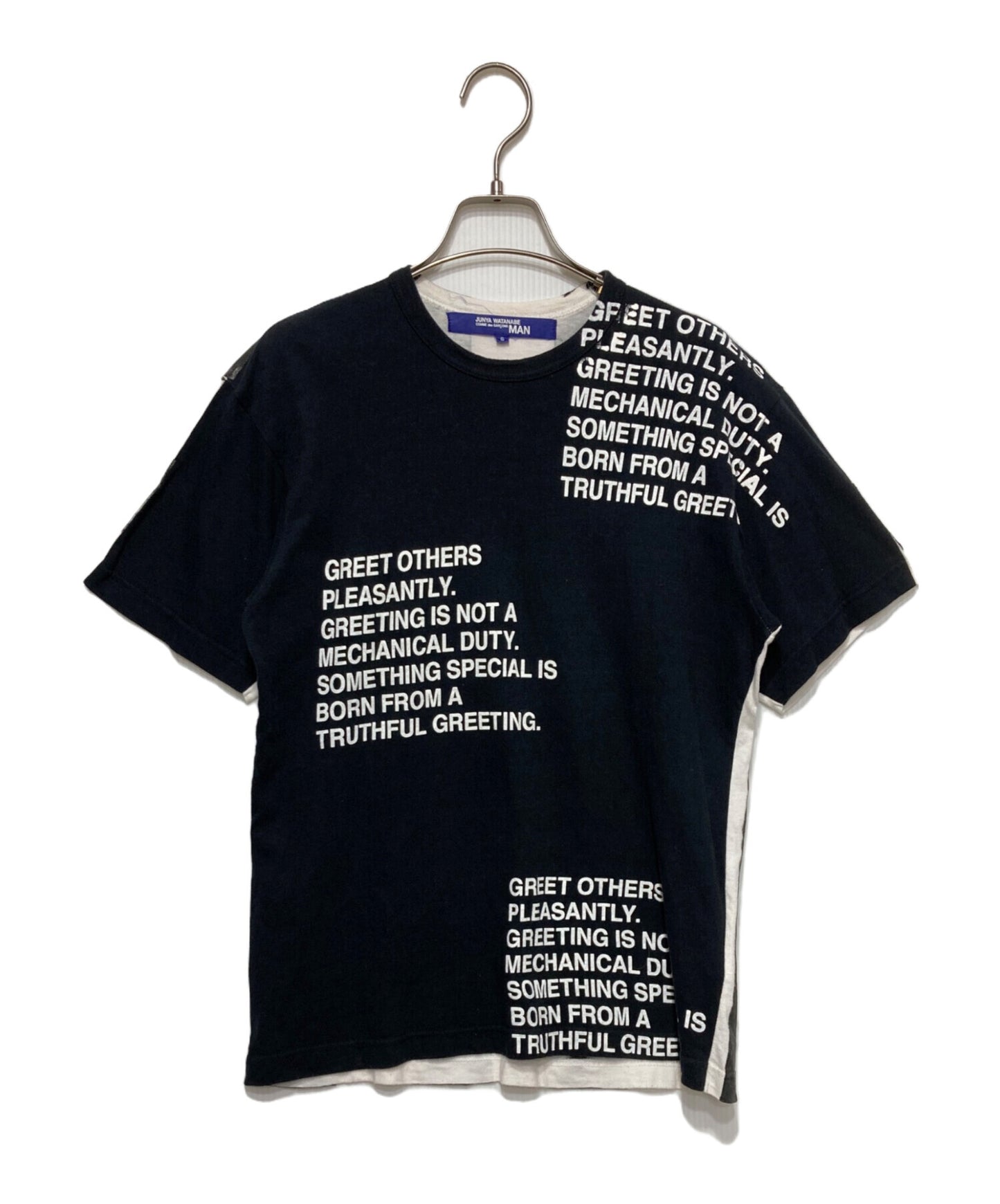 [Pre-owned] COMME des GARCONS JUNYA WATANABE MAN Message Print T-Shirts WE-T030/AD2001