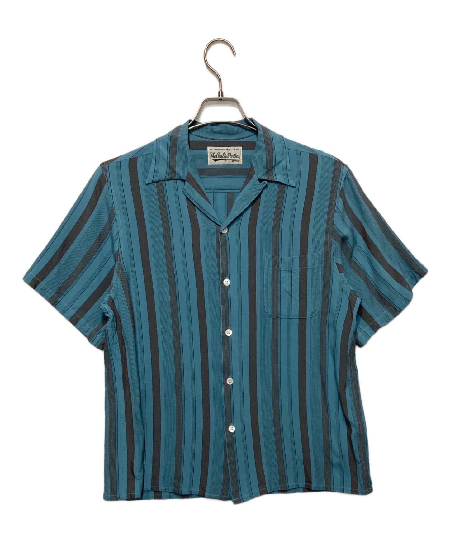 [Pre-owned] WACKO MARIA STRIPED OPEN COLLAR SHIRT