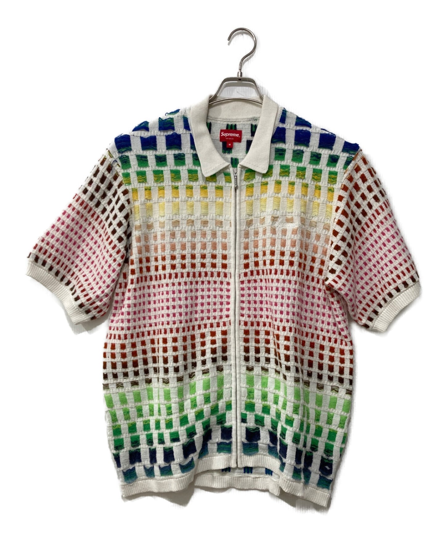 [Pre-owned] SUPREME GRADIENT GRID ZIP UP POLO
