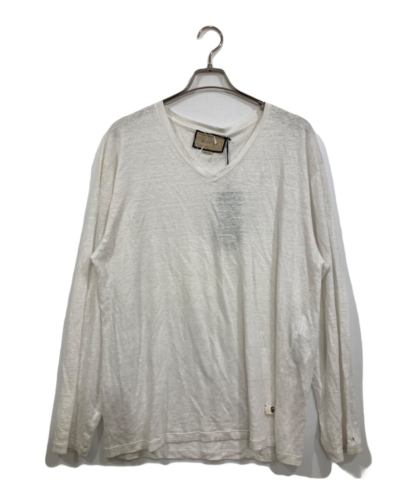 [Pre-owned] GUCCI LINEN V-NECK T-SHIRT Linen cut and sewn long-sleeved T-shirt 645270