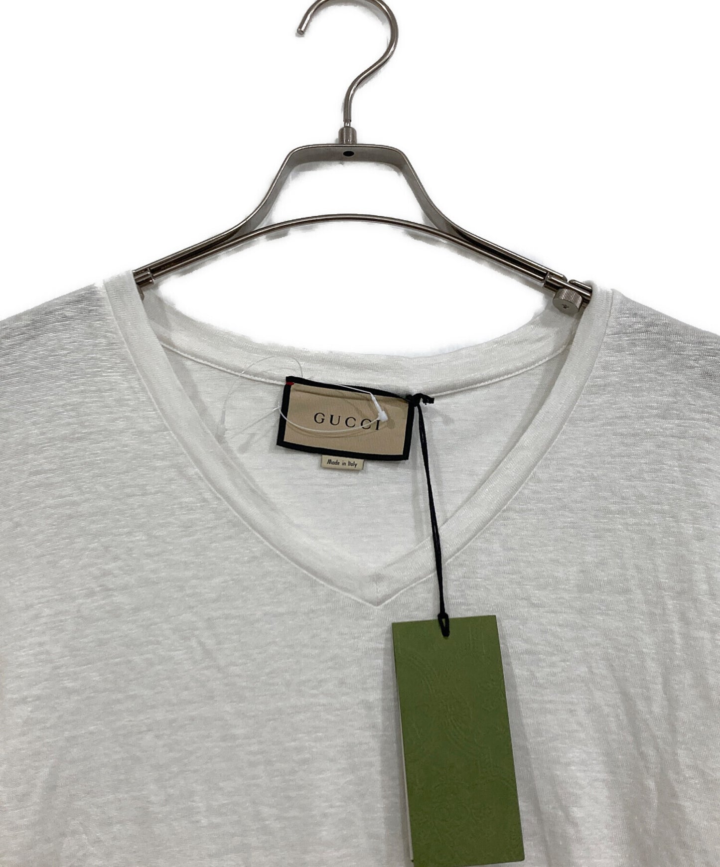 [Pre-owned] GUCCI LINEN V-NECK T-SHIRT Linen cut and sewn long-sleeved T-shirt 645270