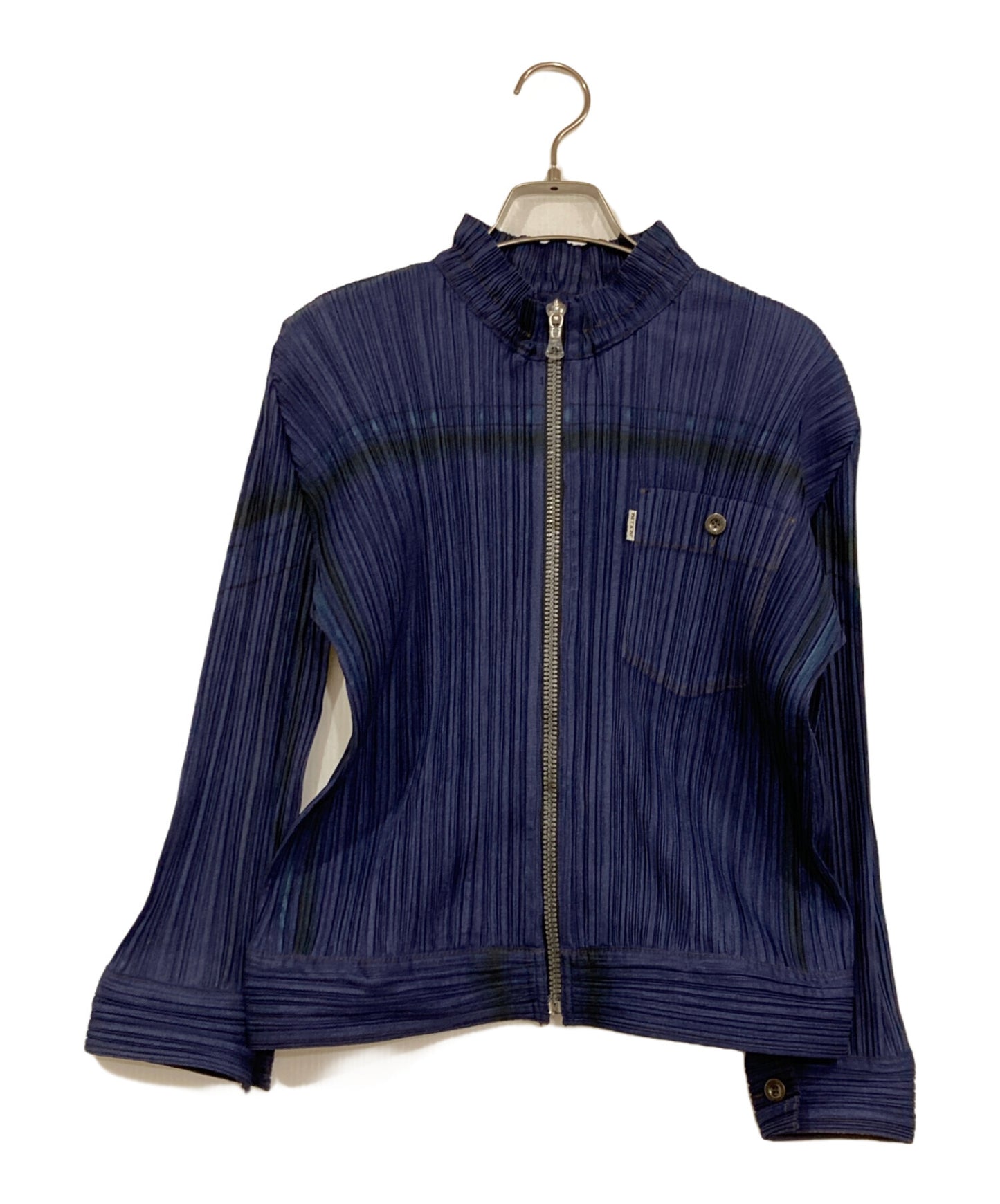 [Pre-owned] PLEATS PLEASE Denim Transfer Pleated Jacket PP33-JC722