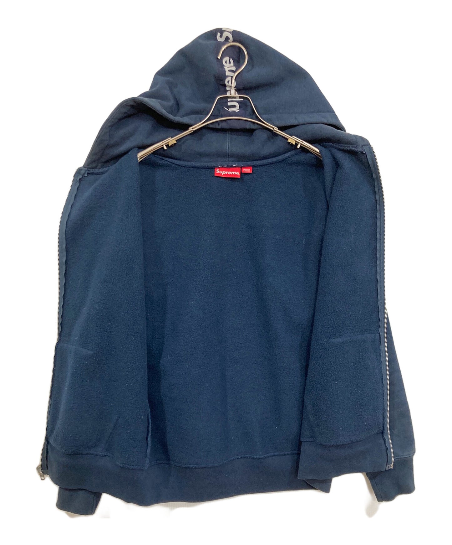[Pre-owned] SUPREME tape logo zip up hoodie zip hoodie