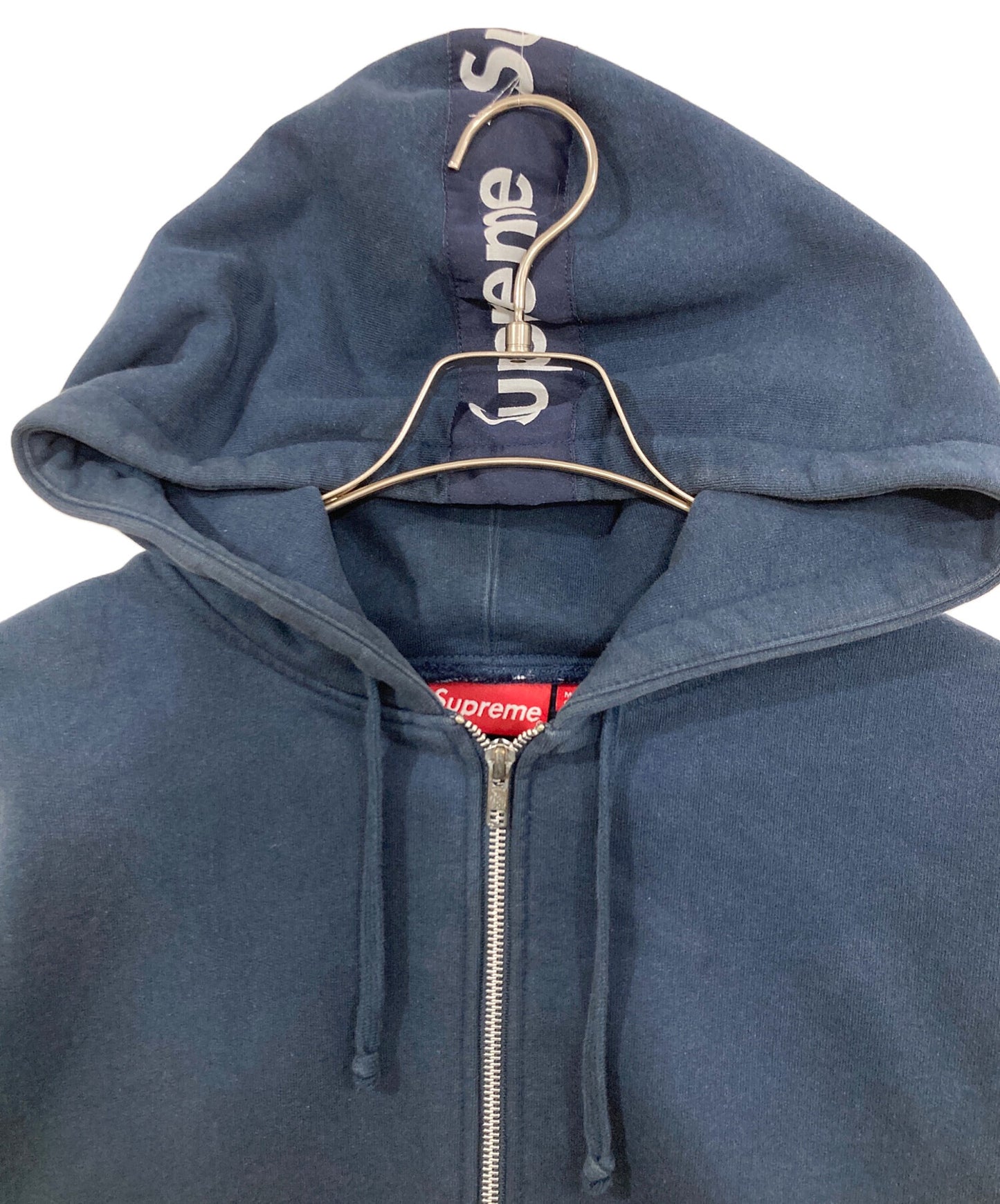 [Pre-owned] SUPREME tape logo zip up hoodie zip hoodie