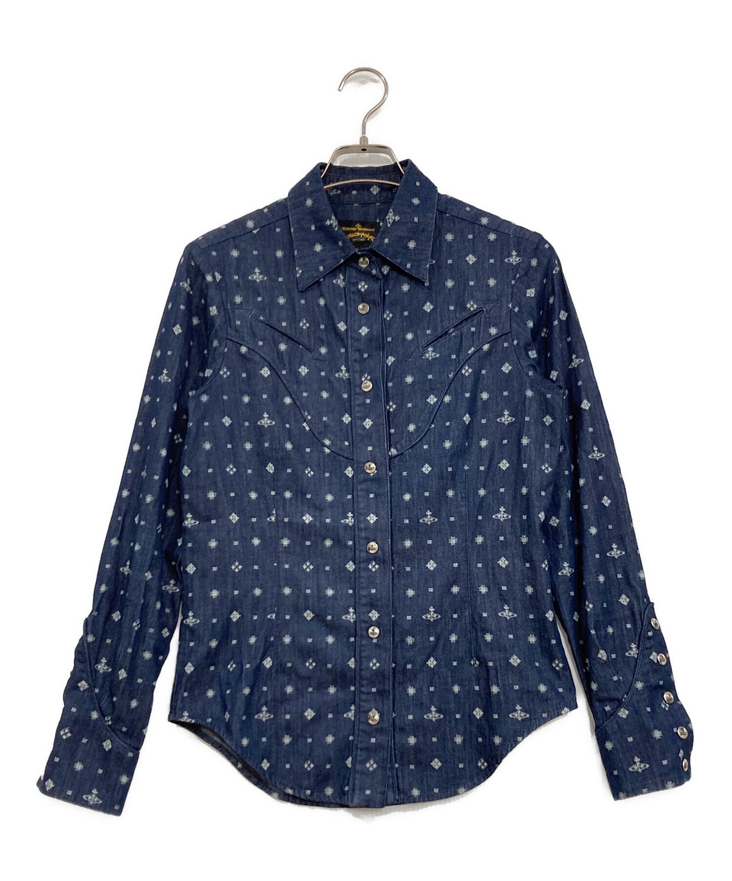 [Pre-owned] Vivienne Westwood ANGLOMANIA Orb Embroidery Western Shirt Denim Shirt Y2K 14-03-842002