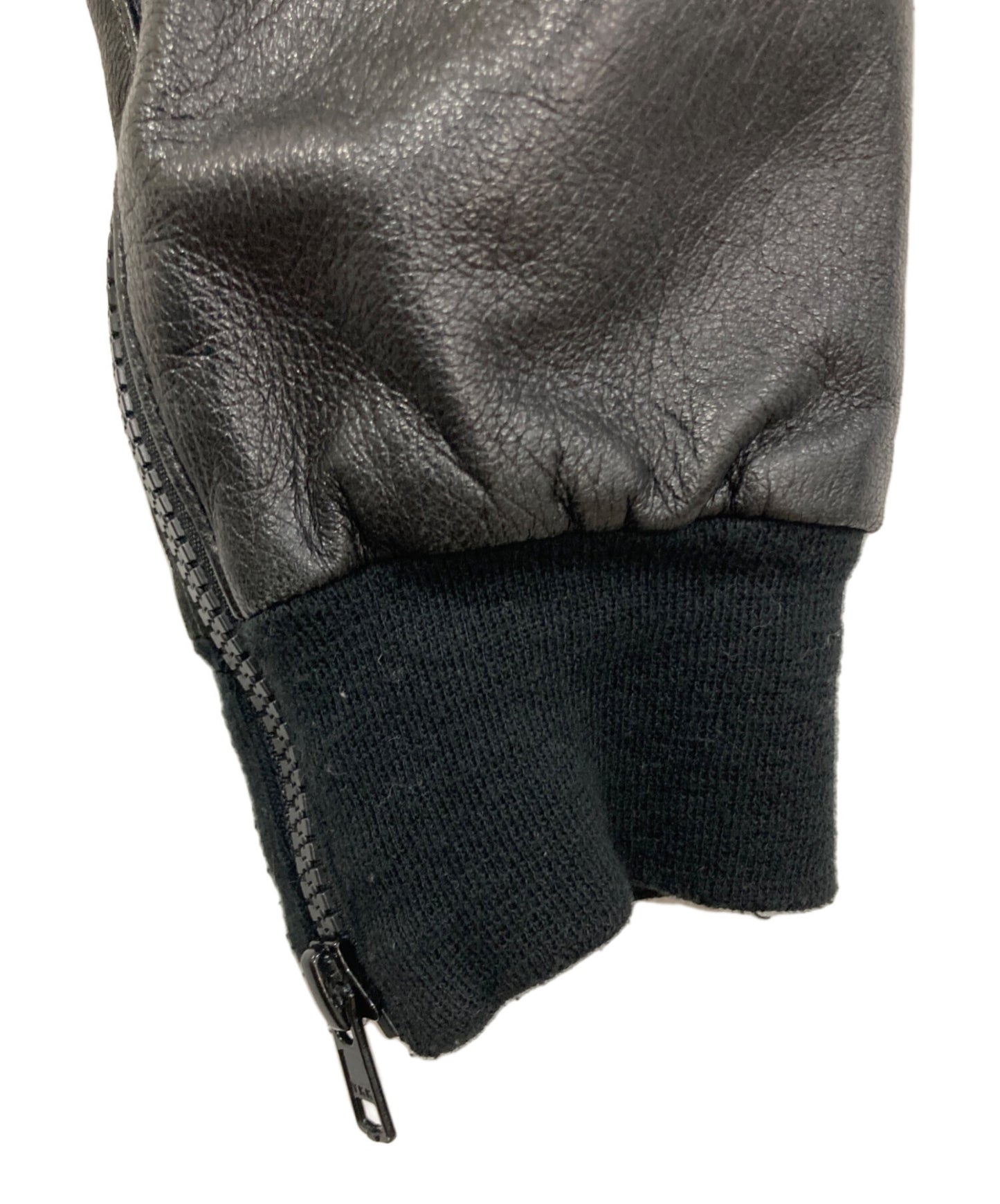 [Pre-owned] yohji yamamoto+noir Asymmetrical lamb leather MA-1 jacket NX-J15-701