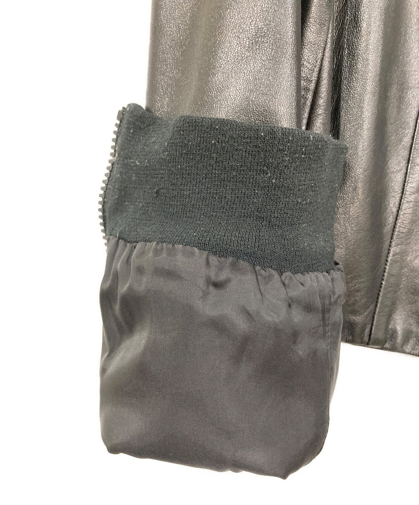 [Pre-owned] yohji yamamoto+noir Asymmetrical lamb leather MA-1 jacket NX-J15-701