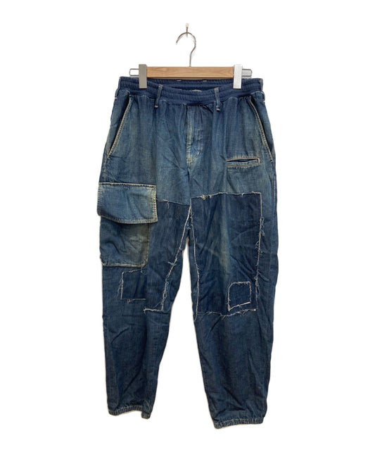 [Pre-owned] Yohji Yamamoto pour homme Spotted Horse Denim Patchwork Elastic String Pants HW-P01-040