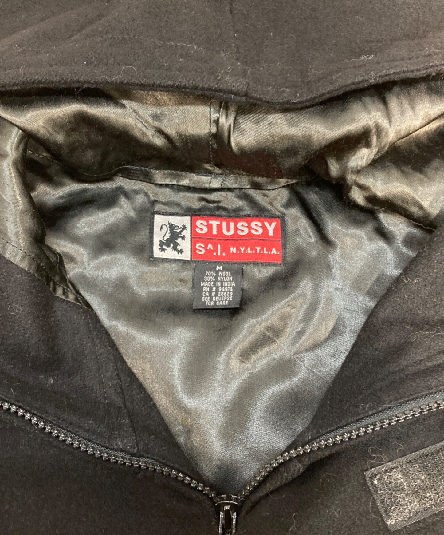 [Pre-owned] stussy Wool Nylon Hooded Coat